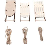 NUOBESTY 12pcs Miniature Unfinished Wooden Sleigh Ornaments DIY Christmas Desktop Sled Adornments Wood Craft Decorations for Holiday Table Display