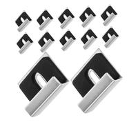 NUOBESTY 12pcs Mirror Holder Mirror Solid Glass Clamp 304 Stainless Steel Silver