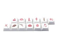 NUOBESTY 12pcs Pink Pbt Mechanical Keyboard Keycap with Ergonomic Design and Easy Installation for DIY Mechanical Keyboards Featuring Five-sided Sublimation Technology for Game Players