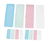 NUOBESTY 12pcs Plastic Pencil Case Storage Box White Stationery Box See-Through Pencil Organizer
