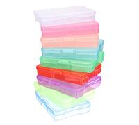 NUOBESTY 12pcs Plastic Storage Boxes for Photos and Screws, Easy to Open and Clean Round Edges, Assorted Colour Organizer Storage Cases for Home Or Office Use Random Style
