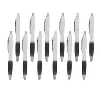 NUOBESTY 12pcs Retractable Black Ballpoint Pens with Comfort Grip for Smooth Writing, Plastic Body, 1.0mm Medium Point, for Home and Offices
