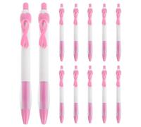 NUOBESTY 12pcs Ribbon Breast Cancer Awareness Ballpoint Pens Pink Ribbon Creative Pens Smooth Writing Classroom Prizes Christmas Stocking Stuffer