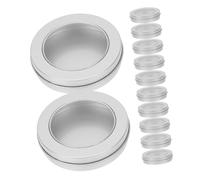NUOBESTY 12pcs Round Tinplate Cookie Boxes with Lid Airtight Stainless Steel Cake Storage Tins Metal Containers for Chocolates Biscuits Tea Elegant Silver