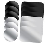 NUOBESTY 12Pcs Self Adhesive Metal Plates Round Rectangle Shapes for Mobile Phone Holders Ultra Thin Design Compatible with Car Mounts Strong Adhesive for Secure Attachment