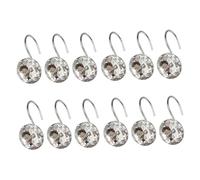 NUOBESTY 12Pcs Shaped Acrylic and Metal Shower Curtain Hooks Decorative Bathroom Curtain Clips Stylish Rings for Living Bedroom Study and Bathroom
