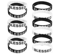 NUOBESTY 12pcs Silicone Wristbands for Men and Women Waterproof Holy Inspirational Rubber Bracelets with Comfort Fit Design, Stylish Simple Wristbands Suitable for Dieting and Handwashing
