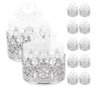 NUOBESTY 12Pcs Silver Swan-Shaped Candy Boxes Wedding Favor Containers Bulk Party Candy Holders Storage Boxes for Indian Return and Event Supplies