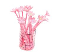 NUOBESTY 12pcs Soft Silicone Gel Ink Pens Cherry Blossom Design Flexible and Smooth for School Office Random Color