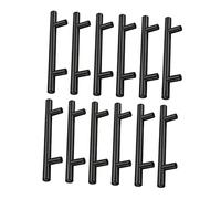 NUOBESTY 12pcs Stainless Steel Cabinet Door Handles Drawer Pulls for Kitchen Wardrobe Furniture Ergonomic Grip Easy Installation Durable Black Finish Suitable for Cupboards Dressers Desks