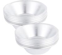 NUOBESTY 12pcs Stainless Steel Egg Tart Baking Molds Round Cupcake Pudding Molds Heat-Resistant Tart Moulds Multi-Function Baking Accessory for Household Use