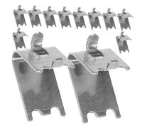 NUOBESTY 12pcs Stainless Steel Mesh Shelf Fridge Freezer Shelf Clips Metal Refrigerator Support Hooks for Fridge Hanging Rack