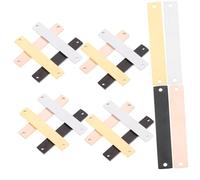NUOBESTY 12Pcs Stainless Steel Rectangular Double Stamping Blanks Tags for DIY Jewelry Making Pet Name Charms Lightweight Metal Pendants in Steel Gold Rose Gold and Black Colors