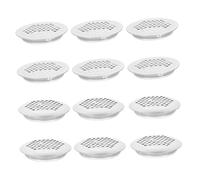 NUOBESTY 12pcs Stainless Steel Round Vent Covers with Mesh Inset Air Vents for Wardrobe Cupboard Bathroom Durable Ventilation Louvers with Dust and Wind Protection for Household Use