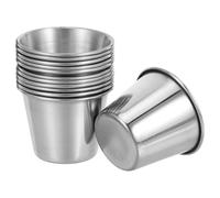 NUOBESTY 12Pcs Stainless Steel Shot Cups 1.52Oz Portable Mini Drinking Tumblers Silver Barware Set for Spirits Wine Coffee Home Camping Parties