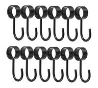 NUOBESTY 12pcs Stainless Steel Tube Rod Hooks for Closet Rods Multipurpose Wardrobe Display Hangers for Clothes Towels Coats Stable Sleeve Design for Bathroom Laundry Kitchen Storage