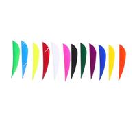 NUOBESTY 12Pcs Teardrop Arrow Fletchings for Archery Accessories High Visibility Plume Vanes for Stable Flight Competitions and Training