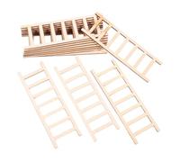 NUOBESTY 12pcs Traditional Mini Wooden Staircase Dollhouse Stairway Accessories Tiny Wooden Step Ladder for Fairy Garden Decor for Miniature Arrangement