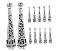 NUOBESTY 12pcs Vintage Metal Bolo Tie Tips with Artisan Scrollwork Durable Necktie Cord Replacement Caps for DIY Jewelry Making Classic Antique Craft Accessories for Necklaces and Bracelets