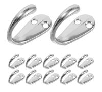 NUOBESTY 12pcs Vintage Silver Wall Mounted Hooks for Hanging Coats Clothes Towels Keys - Metal Cabinet and Closet Hooks with Screws for Hallway and Bathroom Storage