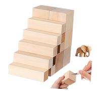NUOBESTY 13pcs Basswood Blocks Unfinished Wood Blanks for Crafts Smooth Grain DIY and Whittling Art Projects Portable for Beginners and Artists