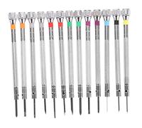 NUOBESTY 13pcs Watch Repair Screwdriver Set with Precision Plastic Miniature Screwdrivers for Watchmakers and Eyeglasses Repair in Portable Tool Kit
