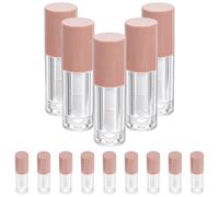 NUOBESTY 14pcs 6ml Plastic Lip Gloss Tubes with Large Brush Wand Refillable Lip Balm Containers for Diy Care and Cosmetic Storage in Skin Tone Pink