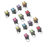 NUOBESTY 14pcs Mini Luminous Resin Lanterns Glow in The Dark Tiny Dollhouse Hanging Lights with Detailed Craftsmanship, Assorted Colours for Indoor Micro Landscape and Craft Decor