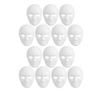 NUOBESTY 14pcs White Full Face Mask Art Blank Masquerade Masks Breathable Fit Paper Pulp Craft Supplies Vintage Carnival Look for Stage Performance Adults Women