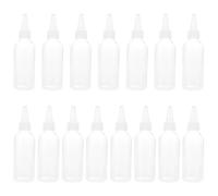 NUOBESTY 15Pcs 80Ml Clear Plastic Squeeze Bottles with Needle Nozzle Tips for Sand Art and Liquid Dispensing