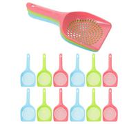 NUOBESTY 15pcs Cat & Dog Litter Scoop Fine Mesh Poop Scooper Cat Litter Sifter Spoon For Small Animals Plastic Cleaner Portable Pet Supplies