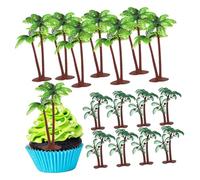 NUOBESTY 16 Pcs Miniature Coconut Tree Cake Toppers Plastic Tropical Palm Model Trees for Decorations Beach Party Dollhouse Accessories Unique Fine Craftsmanship
