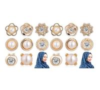 NUOBESTY 16pcs Magnetic Hijab Pins for Scarf Safety Pins Multi-function Clothing Clips for Wedding and Daily Wear