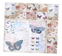 NUOBESTY 16pcs Retro Pocket Stickers for Scrapbook Paper Material Decorative Backing Paper English Design for Journal Notebook DIY Crafting