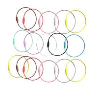 NUOBESTY 16Pcs Stainless Steel Keychain Cable Rings Multipurpose Keyring Keepers for Luggage Tags Id Tags Flight Info Holders and Reusable Wire Key Rings for Organizing Keys Random Color