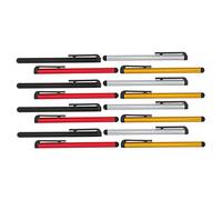 NUOBESTY 16pcs Touch Screen Stylus Pen for Tablets and Smartphones Ergonomic Design Soft Rubber Tip for Note-taking Drawing and Gaming Black Red