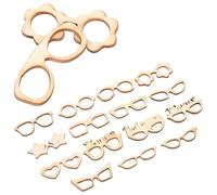 NUOBESTY 17pcs Unfinished Wooden Eyeglasses Cutouts Lightweight DIY Craft Embellishments for Coloring and Art Projects Smooth Surface Wood Shapes
