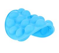 NUOBESTY 18-Hole Round Silicone Lollipop Cake Mold, Blue Non-Stick Baking Mold for Creative Candy Making, Sturdy Silicone Cake Baking Supplies Suitable for Home and Professional Use