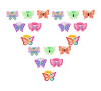 NUOBESTY 18pcs Butterfly Rings for PVC Pretend Jewelry with No Sharp Edges for Playtime and Classroom Rewards
