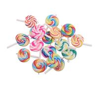 NUOBESTY 18pcs Colorful Lollipop Pendant Charms Vivid Sugar Charm Jewelry Making Supplies for DIY Necklaces and Bracelets Playful Food Ornaments for Adults