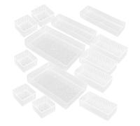 NUOBESTY 18pcs Stackable Clear Acrylic Drawer Organizers Transparent Storage Cases for Small Items Makeup Kitchen Gadgets and Office Supplies Versatile Dividers for Tidy Organization