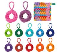 NUOBESTY 192 Pcs Loom Bands Refill Kit Elastic Weaving Loops for Kids Potholder Craft Projects DIY Arts Supplies Portable Weaving Loom Replenishment Bag