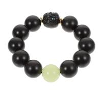 NUOBESTY 1pc Ebony Wood Buddhist Bead Chain Luminous Bracelet Unisex Smooth Texture Faith Symbol Suitable for Daily Wear Party Accessories Gift for Buddhism Lovers