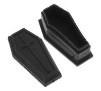NUOBESTY 1Pc Halloween Coffin Decor - Haunted House Prop Prank Black Plastic Mini Coffin for Spooky Displays, Party Decor, Practical Jokes, 2.08x1.10x0.90 Inch