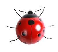 NUOBESTY 1pc Seven Star Ladybug Ornament Outdoor Enclosure Metal 3D Insect Statue Ladybugs Wall Sculptures Ladybug Sculpture Metal Ladybug Wall Decor The Fence Red Beetle Iron