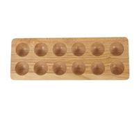 NUOBESTY 1pc Wooden Egg Holder Container Durable Rubberwood Egg Storage Base for Safe Organization Compact Design Smooth Surface for Kitchen and Refrigerator Use