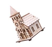 NUOBESTY 1pc Wooden Illuminated Cabin Mini Light up Christmas Ornaments Country Christmas Decor Desktop Decor Decorations Rustic Light House Paid House Indoor