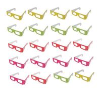 NUOBESTY 1set Glasses Set Anaglyph Eyewear for Movies Tv and Fun Parties Red Yellow Green Pink for Festivals Birthdays and Holidays 20pcs