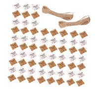 NUOBESTY 1Set Thank You Tags with String Kraft Paper for Weddings Showers Birthdays Holiday Parties Rustic Wrap Tags Effortless DIY Design Natural Aesthetic