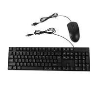 NUOBESTY 1Set Wired Keyboard and Mouse Quiet USB Computer Accessory with Numeric Keypad Design for Gaming and Office Use Responsive Performance Qwerty English Layout